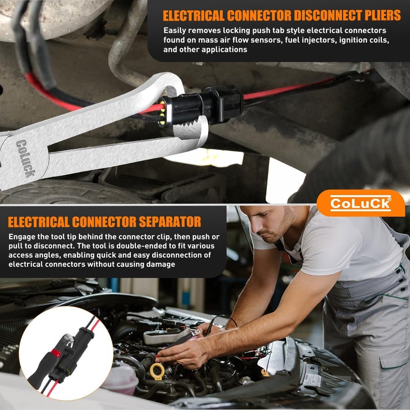 CoLuck 2Pcs Electrical Disconnect Pliers, Electrical Connector Pliers, Electrical Plug Removal Tool Electrical Connector Removal Tool, Automotive Electrical Terminal Connector Separator Removal Tool for Car - Image 2